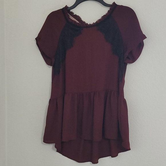 REWIND• Burgundy•black lace detail•Medium - Picture 4 of 6